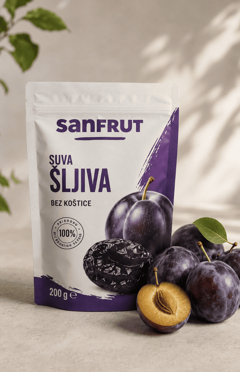 Suve i sveže šljive uz pakovanje od 200 grama